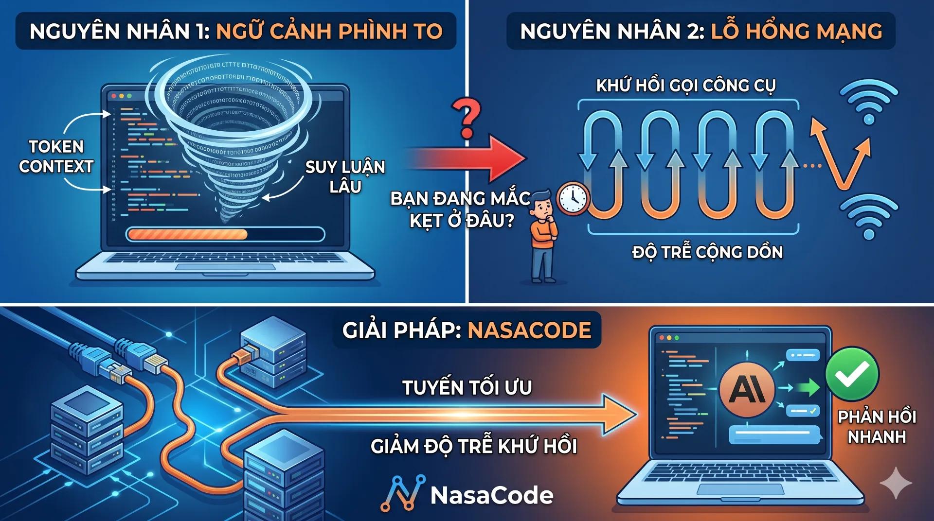 Claude Code chạy chậm? Cách tách lỗi ngữ cảnh và mạng - NasaCode