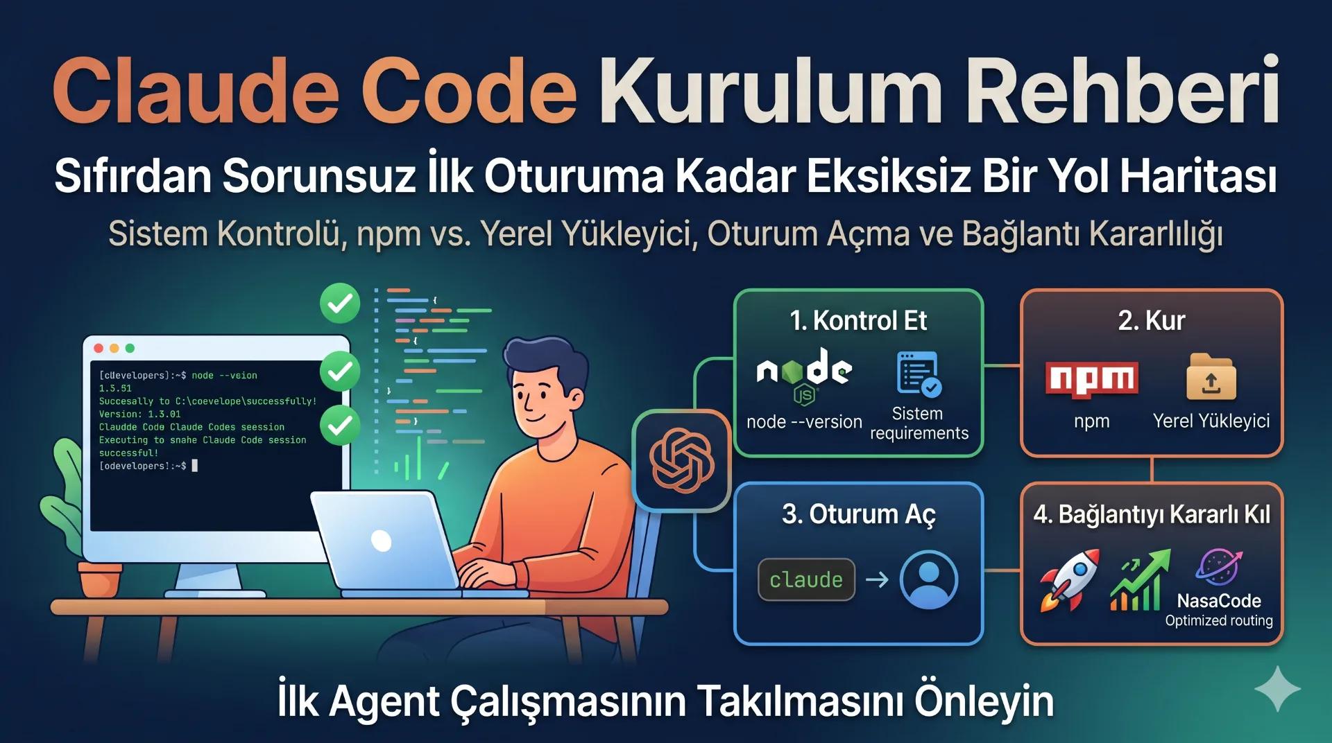 Claude Code Kurulumu: Sıfırdan Çalışan İlk Oturuma - NasaCode VPN