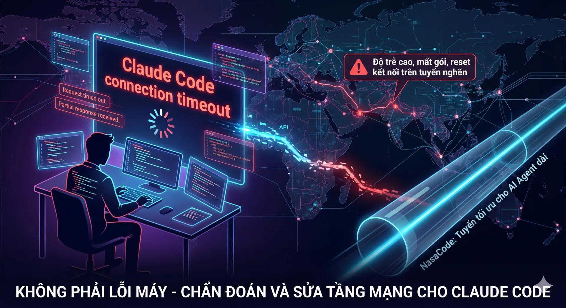 Claude Code cứ báo timeout? Vấn đề nằm ở đường mạng - NasaCode