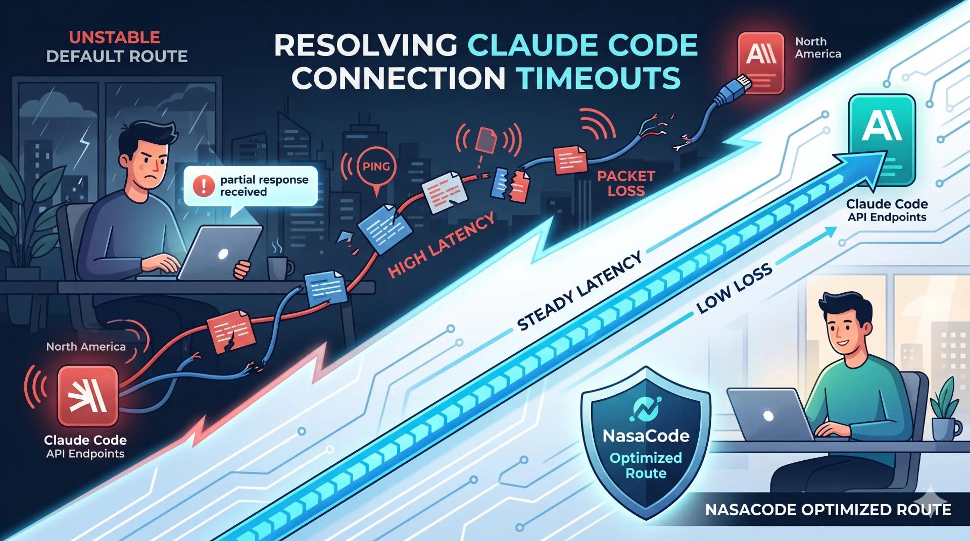 Why Claude Code Times Out (and How to Fix the Route) - NasaCode VPN