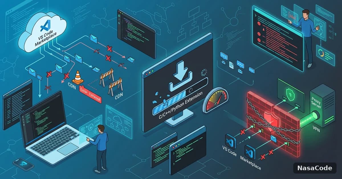 VS Code 扩展市场下载慢或安装失败?排查与解决方法 - 那啥Code（NasaCode）